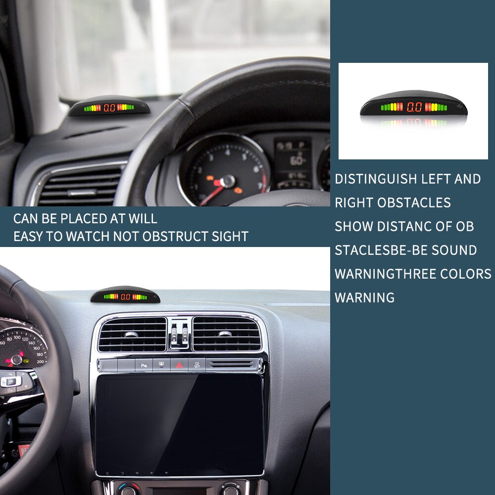 Hippcron Car LED Parking Sensor Kit 4 Sensors 22mm Backlight Display Reverse Backup Radar Monitor System 12V 8 Colors Hippcron Car LED Parking Sensor Kit 4 Sensors 22mm Backlight Display Reverse Backup Radar Monitor System 12V 8 Colors