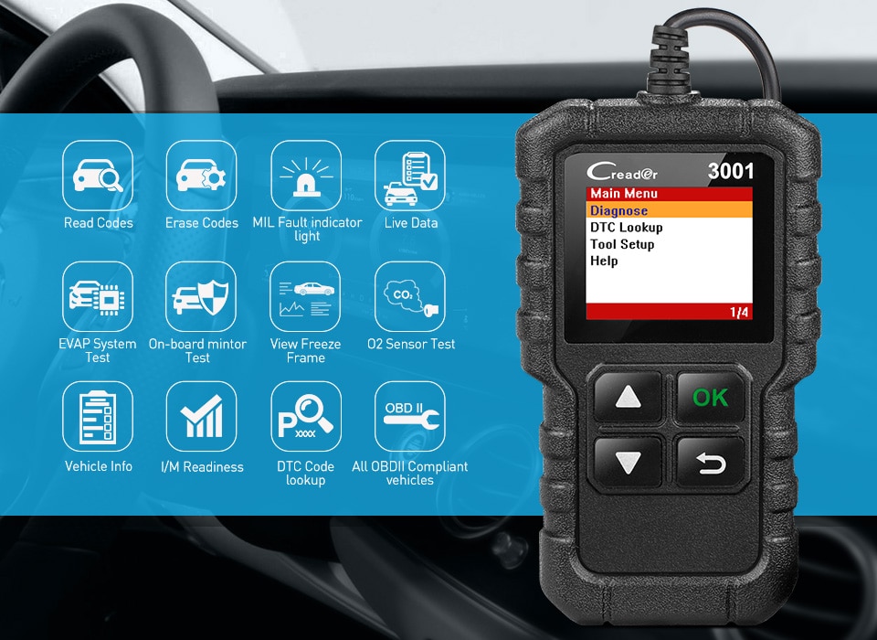 LAUNCH X431 CR3001 Full OBD2 scanner OBDII Code Reader Car Diagnostic tool turn off engine light free update pk cr319 ELM327 LAUNCH X431 CR3001 Full OBD2 scanner OBDII Code Reader Car Diagnostic tool turn off engine light free update pk cr319 ELM327