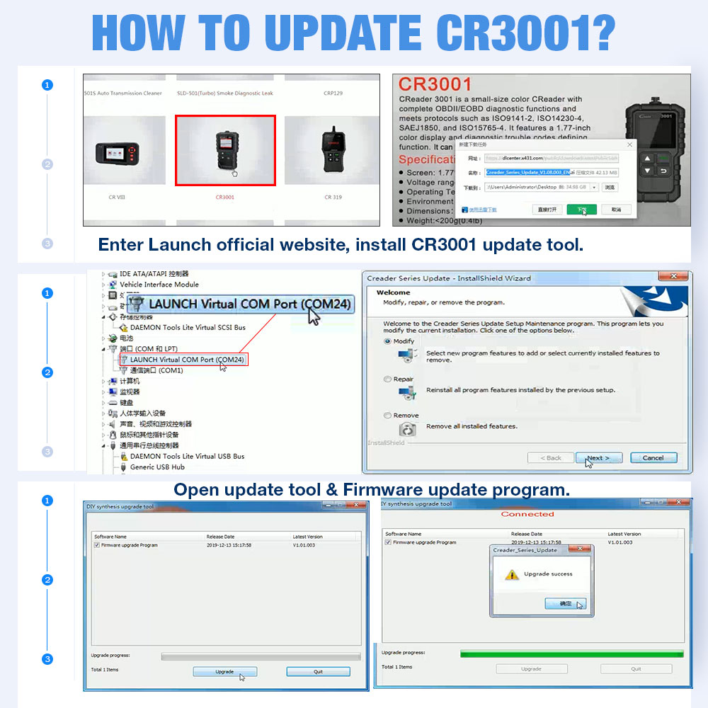 LAUNCH X431 CR3001 Full OBD2 scanner OBDII Code Reader Car Diagnostic tool turn off engine light free update pk cr319 ELM327 LAUNCH X431 CR3001 Full OBD2 scanner OBDII Code Reader Car Diagnostic tool turn off engine light free update pk cr319 ELM327