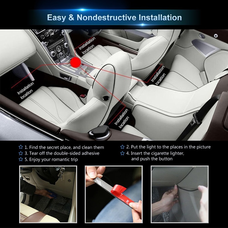 Car Decoration Light Interior Atmosphere Light RGB LED Strip Light With USB Wireless Remote Music Control Multiple Modes Car Decoration Light Interior Atmosphere Light RGB LED Strip Light With USB Wireless Remote Music Control Multiple Modes