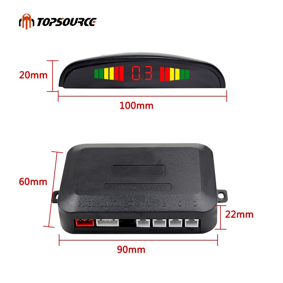 Car Auto Led Parking Sensor Parktronic Display 4 Sensors Reverse Backup Assistance Radar Detector Light Heart Monitor System Car Auto Led Parking Sensor Parktronic Display 4 Sensors Reverse Backup Assistance Radar Detector Light Heart Monitor System